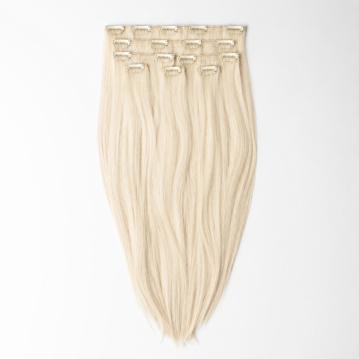 Clip in extensions echt haar in een koele asblonde tint