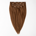 Donkerblonde clip in extensions van echt haar