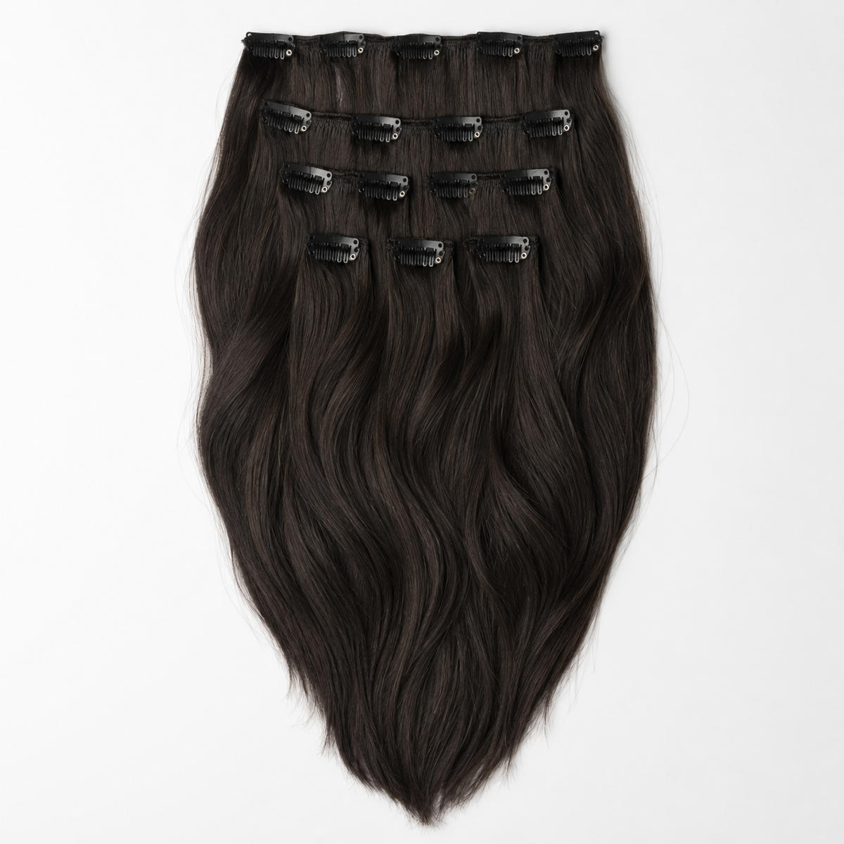 Lichtbruine clip in extensions voor extra volume