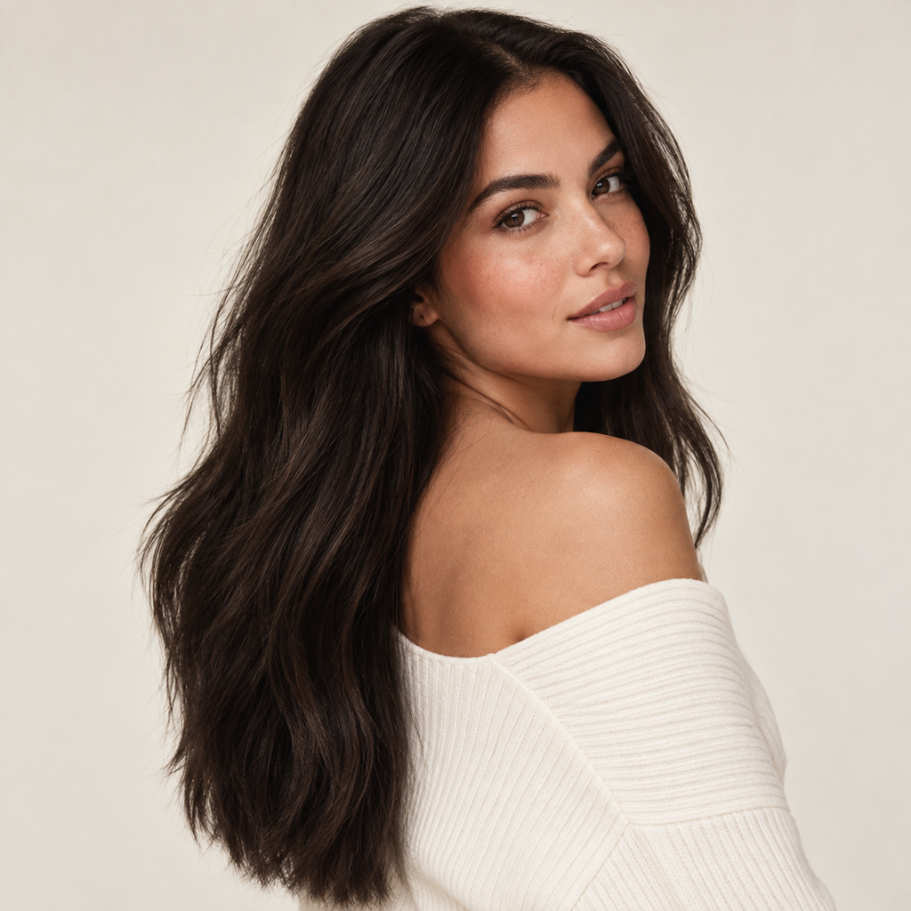 Lichtbruine clip in extensions voor een natuurlijke haarverlenging