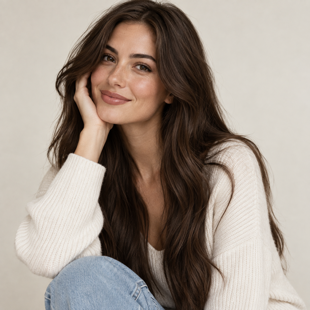 Clip in extensions in natuurlijk bruine kleur van echt haar