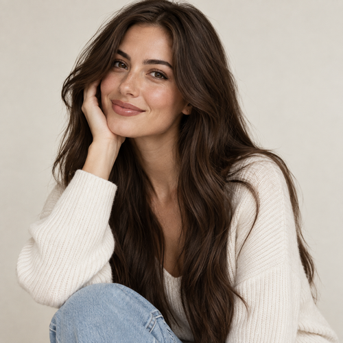 Clip in extensions in natuurlijk bruine kleur van echt haar