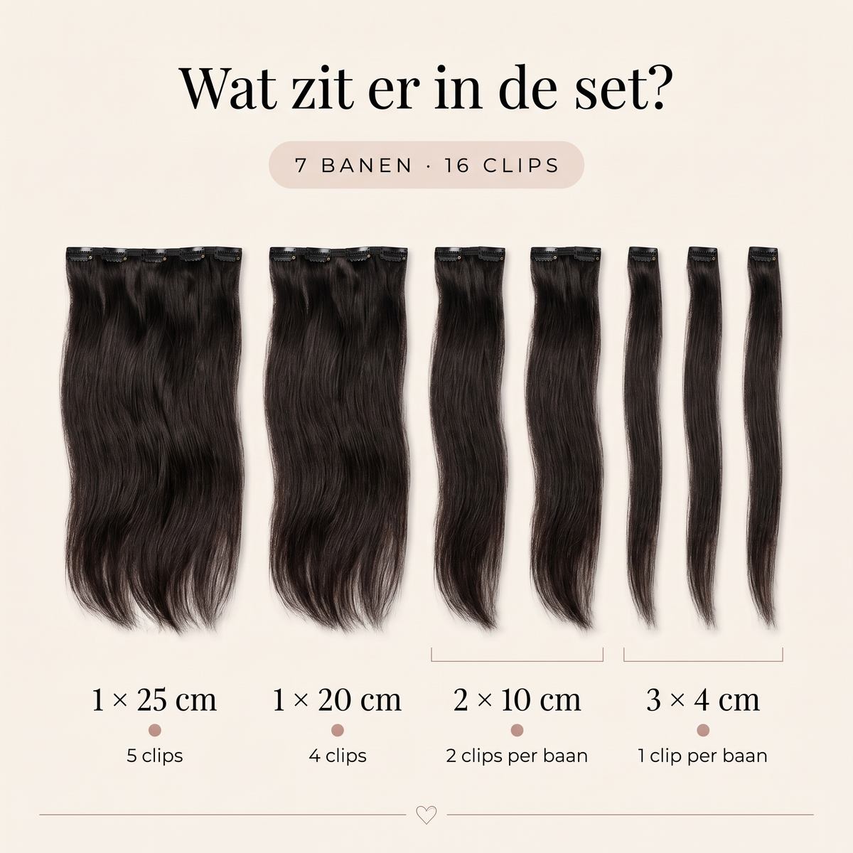 Clip in Extensions | Donker Chocolade Bruin 1B