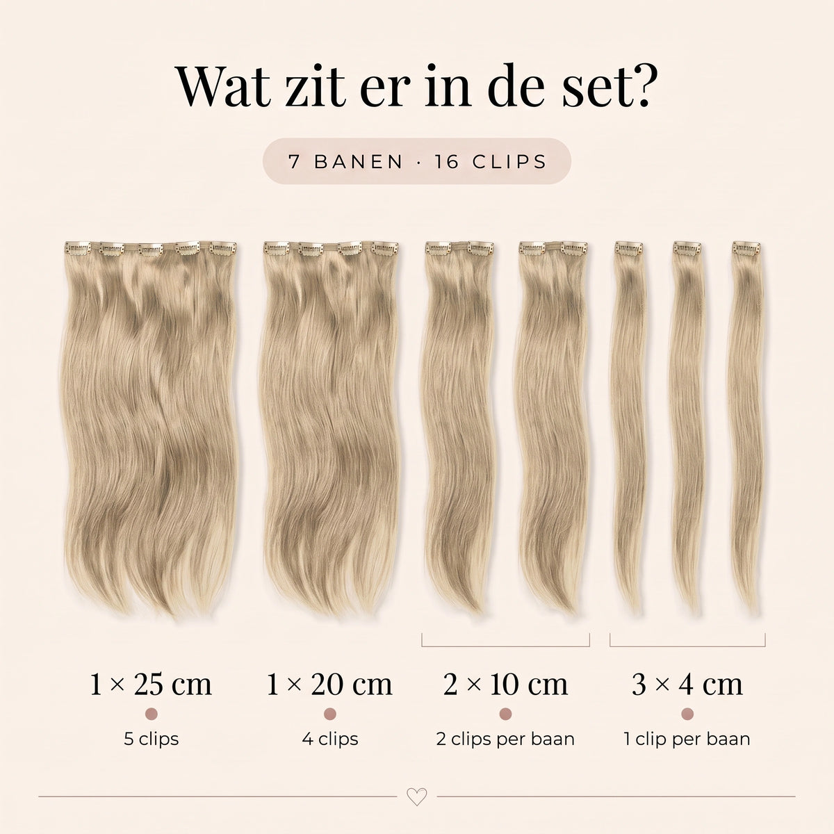 Clip in Extensions | Beige Blond 16B