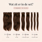 Clip in Extensions | Donker Chocolade Bruin Mix 1B/4