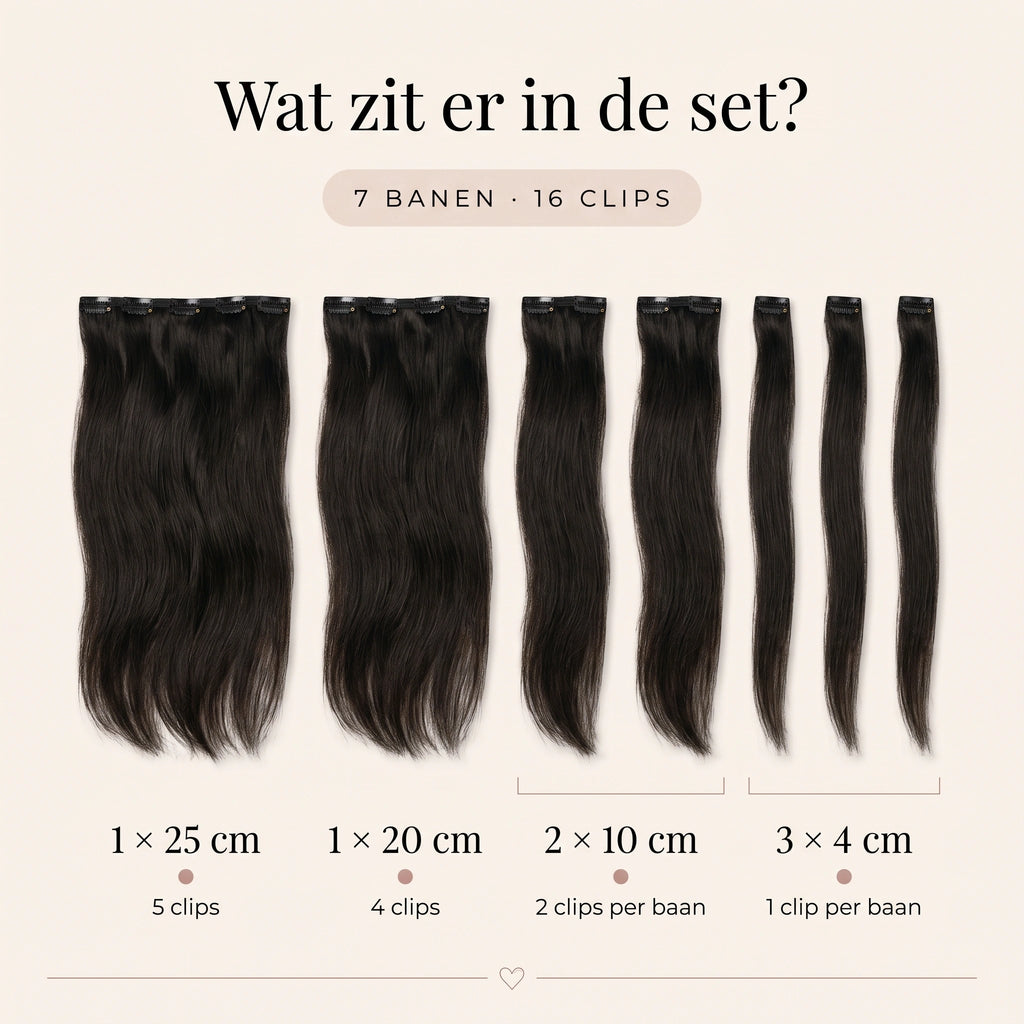 Clip in Extensions | Donker Natuurlijk Bruin 1A