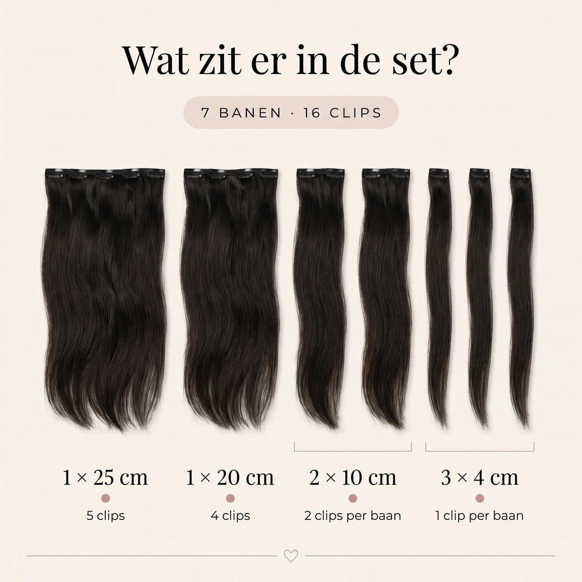 Clip in Extensions | Donker Natuurlijk Bruin 1A