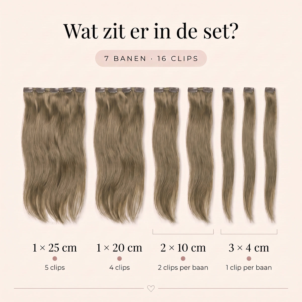 Clip in Extensions | Licht Asbruin 5B
