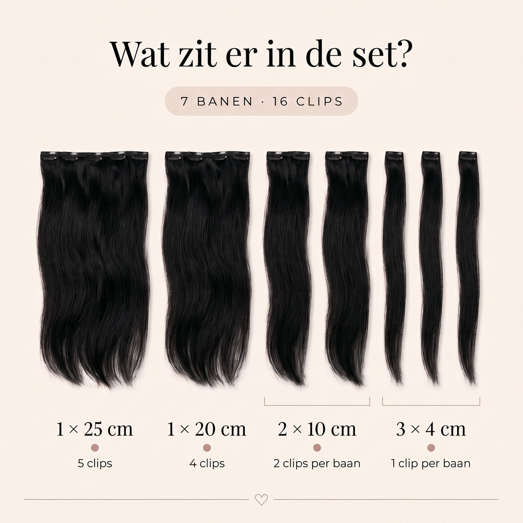 Clip in Extensions | Zwart 1