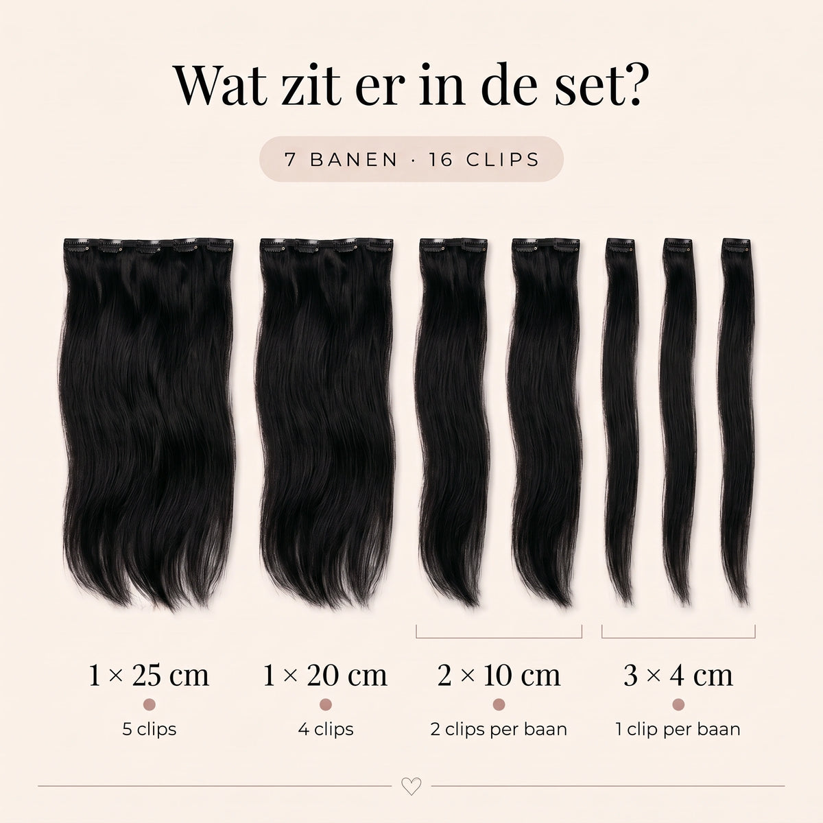 Clip in Extensions | Zwart 1