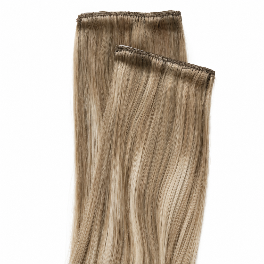 Clip in extensions van echt haar zonder permanente bevestiging