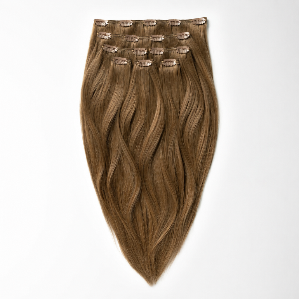 Hairextensions echt haar in donker natuurlijk bruin